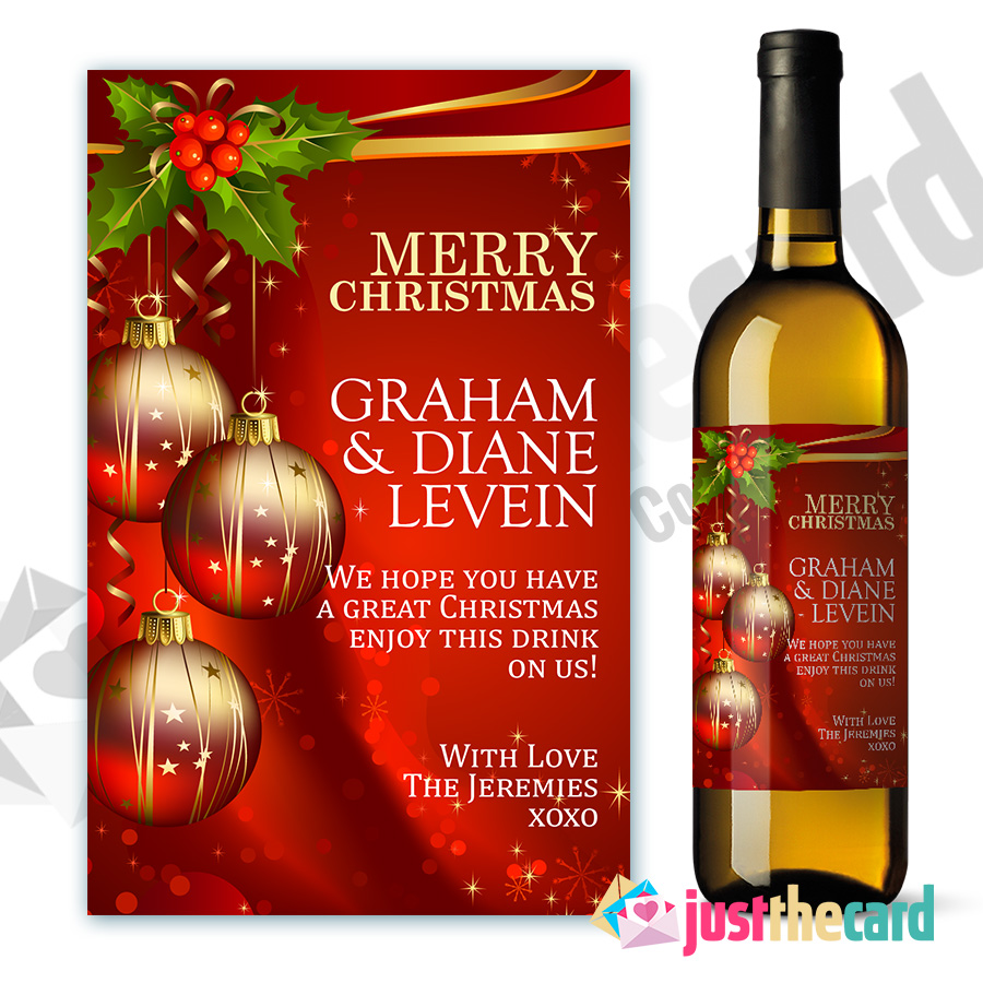 personalised christmas wine label red xmas gift idea personalised christmas wine label red xmas gift idea