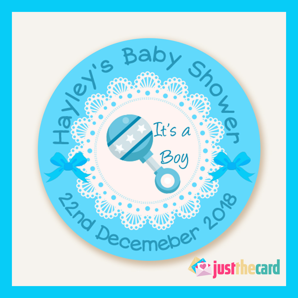 Details About 18 Personalised Baby Shower Stickers Girl Or Boy Versions
