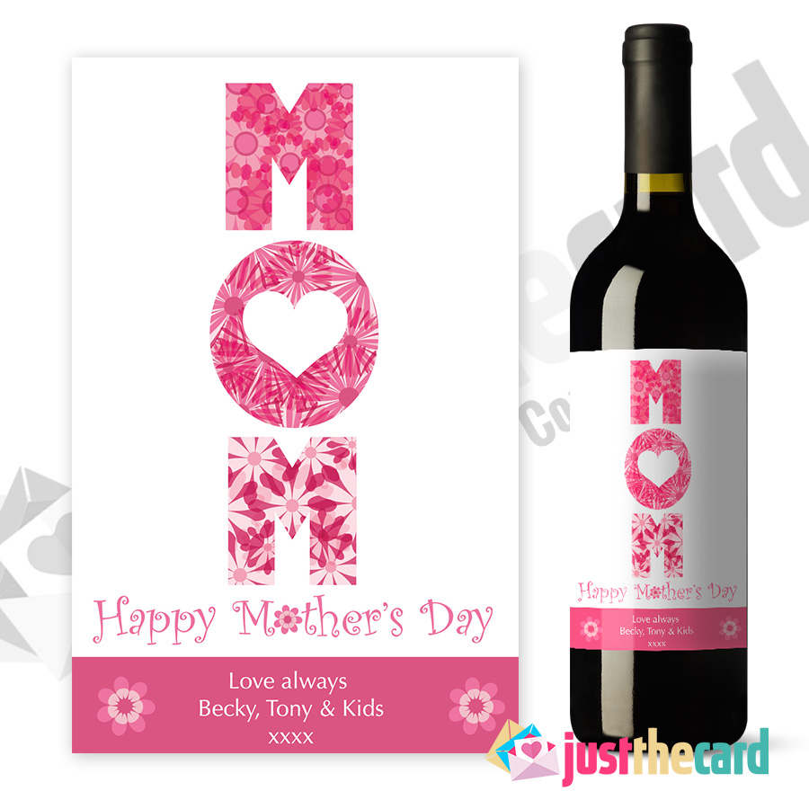 This is a graphic of Adorable Mother's Day Wine Labels This is a graphic of Adorable Mother's Day Wine Labels